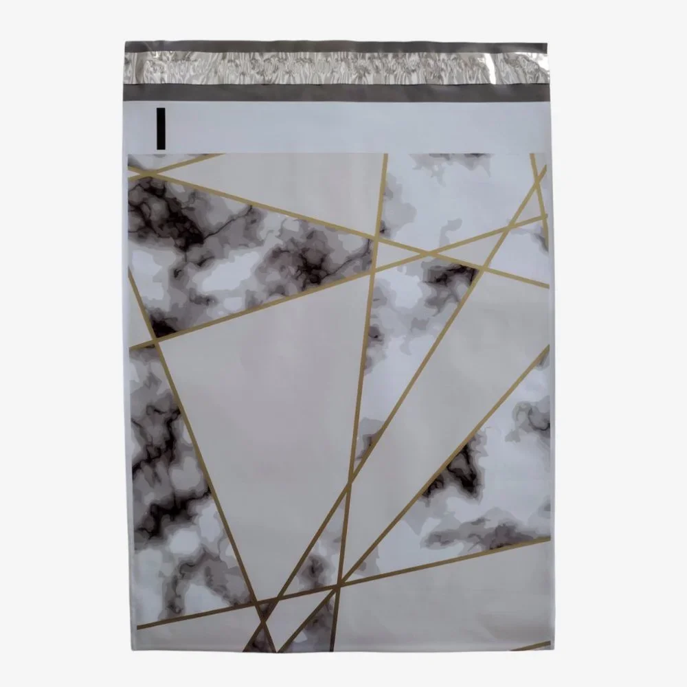 100 Count White Marble 10 x 13 Self Seal Printed Poly Mailers
